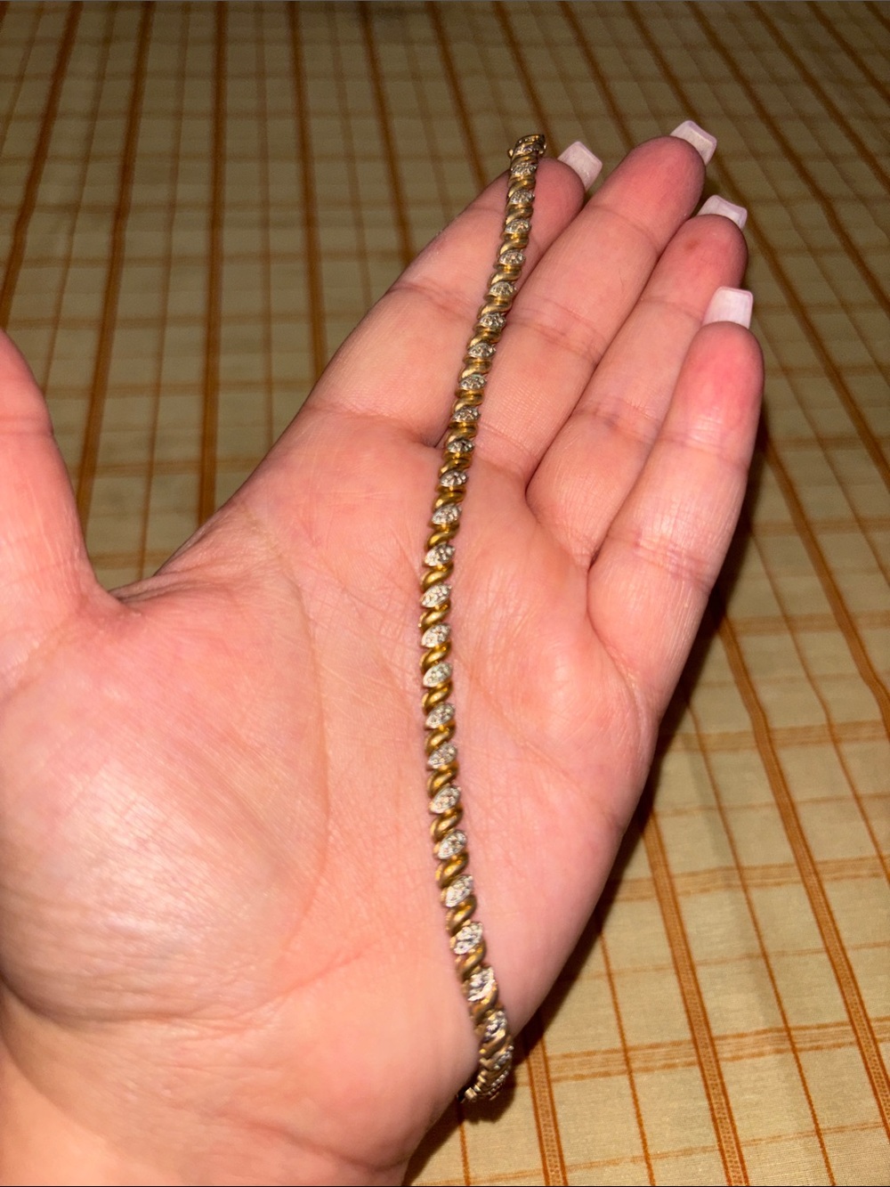 Classic sterling silver Gold Plated Twisted Rope Bracelet - Women Jewelry